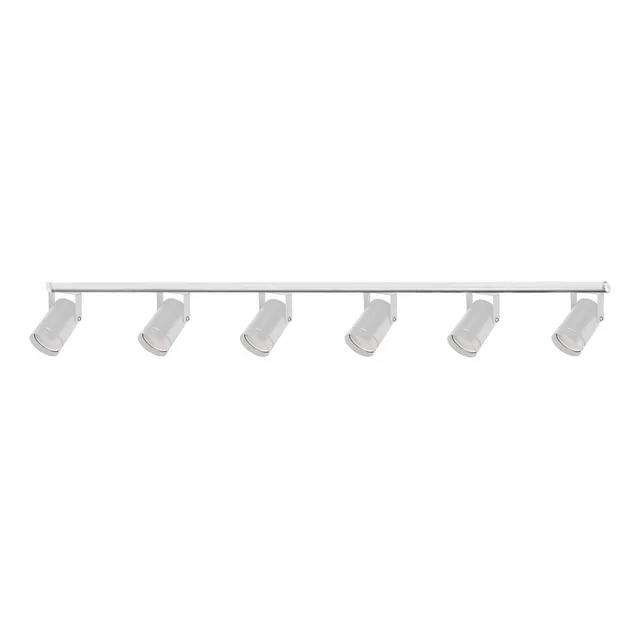 Riel 2 Metros Con 6 Spot Tecno Apto Led Gu10 Blanco Y Negro
