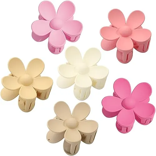 Clips De Pelo De La Flor 6pcs Clips De La Garra De 9y7yi