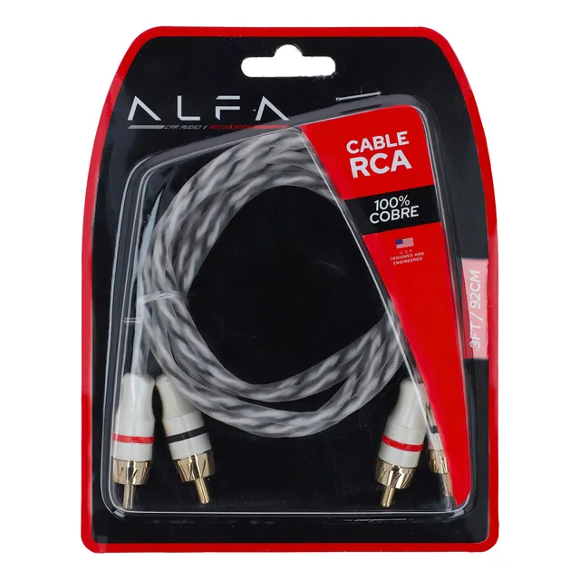 Cable Rca 100% Cobre Ofc De 90 Cm Trenzado Alfa Light
