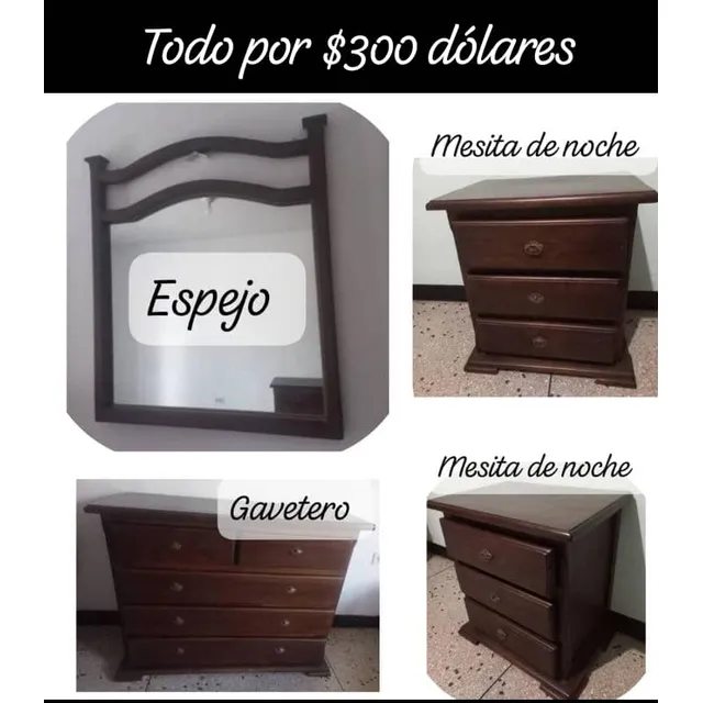 Peinadora Con Espejo 2 Mesitas Usadas