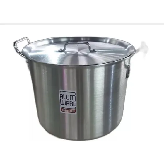 Olla De Aluminio Industrial Con Tapa De 42lts Alumware