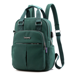 Mochila Mujer Usb Gran Capacidad Verde Oscuro Mochila Mujer Usb Gran Capacidad Verde Oscuro
