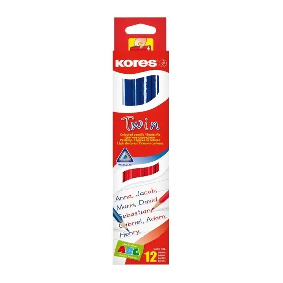Lapiz Bicolor Twin Rojo/azul Marca Kores (pack X 24)