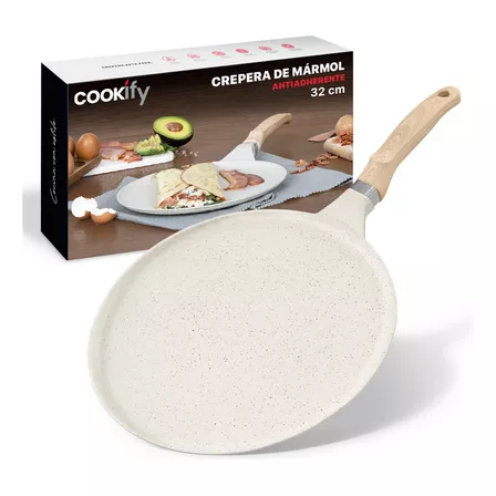 Crepera O Comal Antiadherente 32 Cm Cookify | Stone-tech Series | Libre De Pfoa, Cocina Saludable. Color Mármol Beige