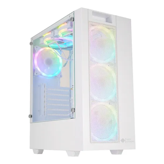 Gabinete Shot Gaming Blanco Con Vidrio Templado Rgb Frontal