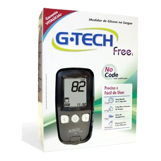 Medidor digital completo de glucosa en sangre - G-tech Color Black | Cuotas sin interés