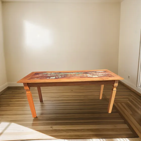 Mesa De Jantar Madeira Demolição 2m X 1m Com Patina