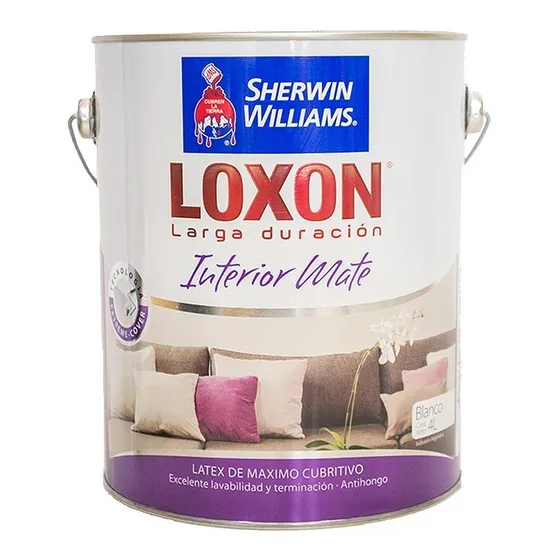 Pintura Loxon Latex Interior Ld Mate 4 Lt Sherwin Prestigio Blanco