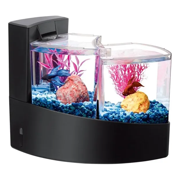 Betera Acuario Acrílico 1.3gal, 2 Compartimientos Con Filtro