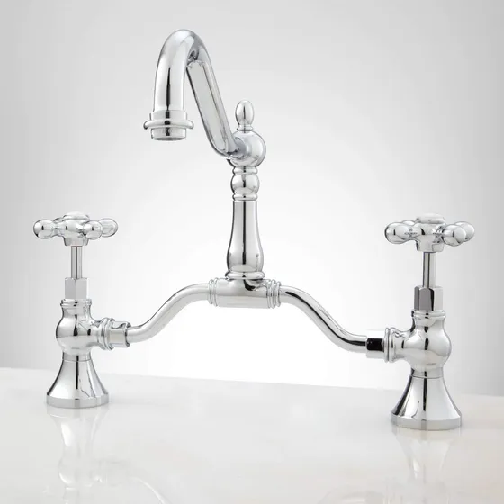 Grifo Baño Asa Cruzada Metal Montaje Drenaje Emergente