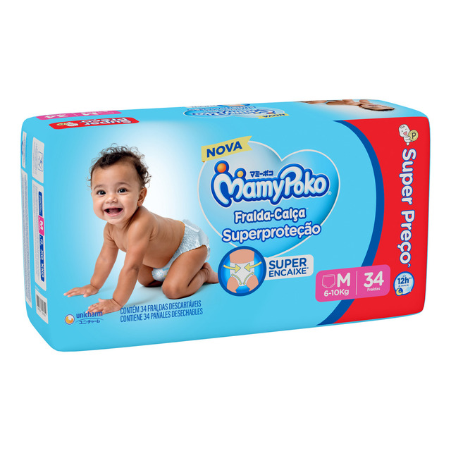 Fralda Calça Mamy Poko Superproteção Jumbo M 34 Unidades Fralda Calça Mamy Poko Superproteção Jumbo M 34 Unidades