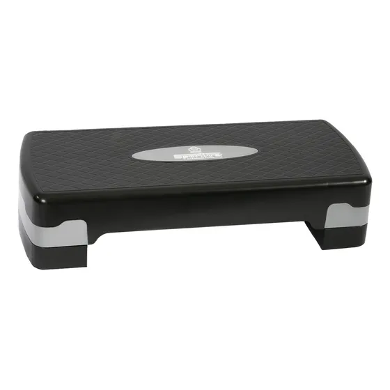 Banco Step Aeróbicos Sportiva 2 Niveles Ajustable Fitness Color Negro