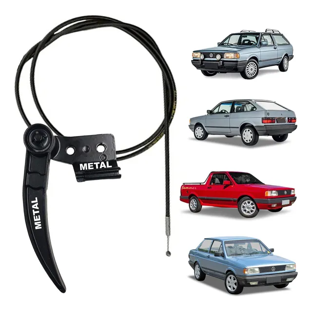 Puxador Metal Alavanca Com Cabo Capô Vw Gol Voyage Parati