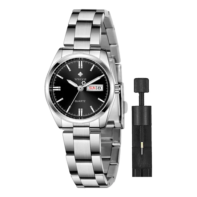 Gosasa Mujer Plata Banda De Acero Inoxidable Wrist Llwyk