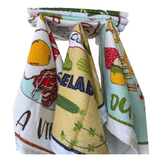 Kit 7 Panos De Prato Copa Cozinha Estampados 42x55 Camesa