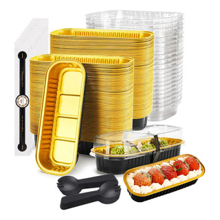 Molde De Aluminio Desechable Para Hornear Con Tapa 100 Pack Molde De Aluminio Desechable Para Hornear Con Tapa 100 Pack