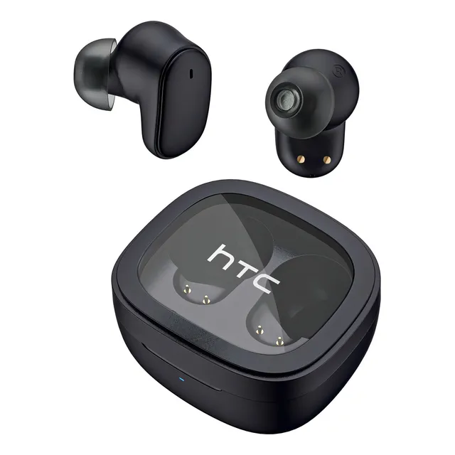 Auriculares in-ear gamer inalámbricos HTC True Wireless Earbuds 9+ BDA9 negro con luz LED