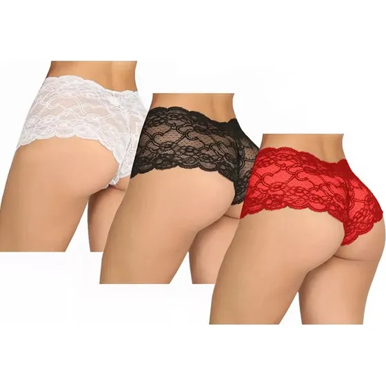 Pack De 3 Cachetero De Encaje Damas / Tendencia
