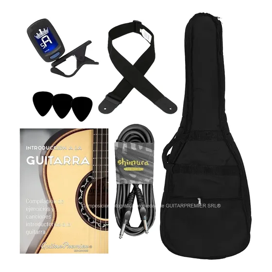 Funda Acolchada Guitarra Criolla Afinador Cable Correa Puas