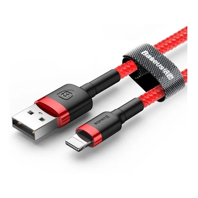 Cable Lightning Cable Reforzado Carga Rápida  1m Rojo