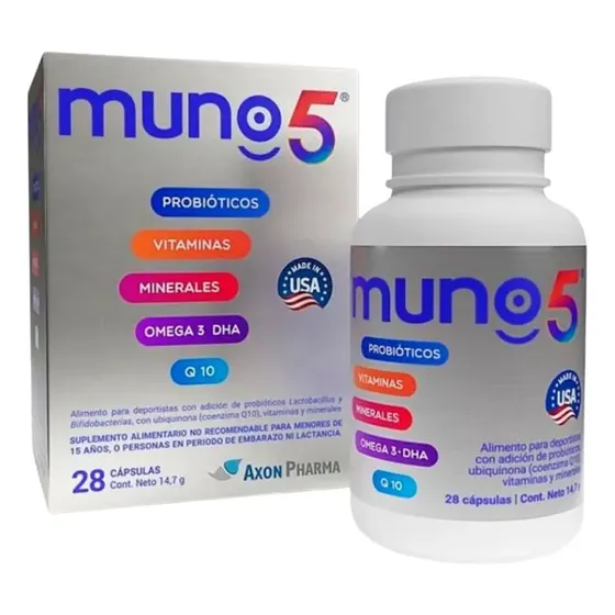 Muno 5 Probioticos + Vitaminas Cápsulas 30 Unidades Sabor Sin Sabor | Cuotas sin interés