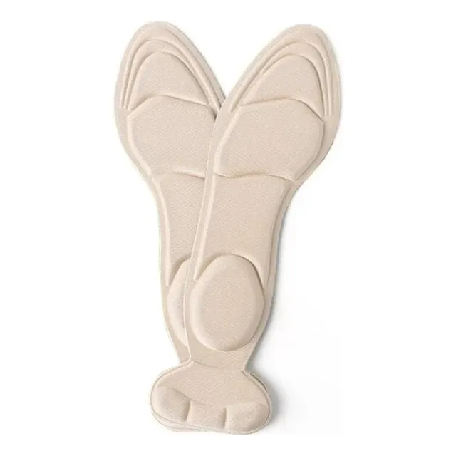 2 plantillas para mujer, tacón antiburbujas, tacón, color crema, plantilla para zapatillas, tallas 34-39