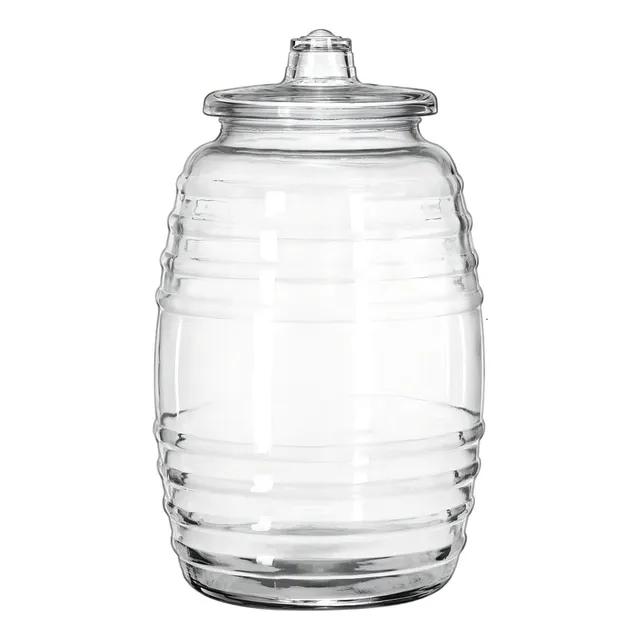 Barril vitrolero dispensador de vidrio contenedor 20 litros color transparente