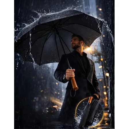 Guarda Chuva Sombrinha Automático Grande Reforçado Premium Preto Liso