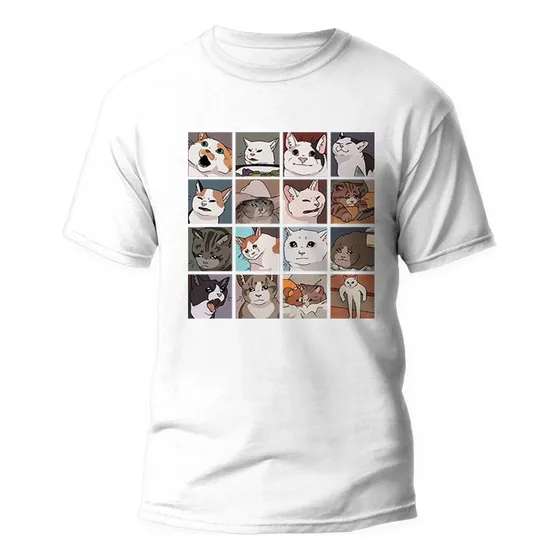 Camiseta Basica Coleção Gatinho Quadrinhos Cats Memes Brasil