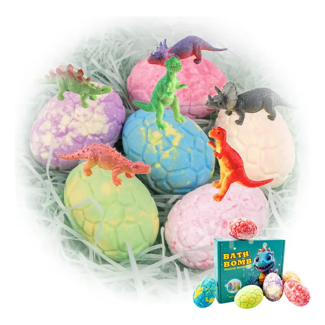Bolas De Sal De Baño De 6pcs Huevos De Dinosaurio Para Niños