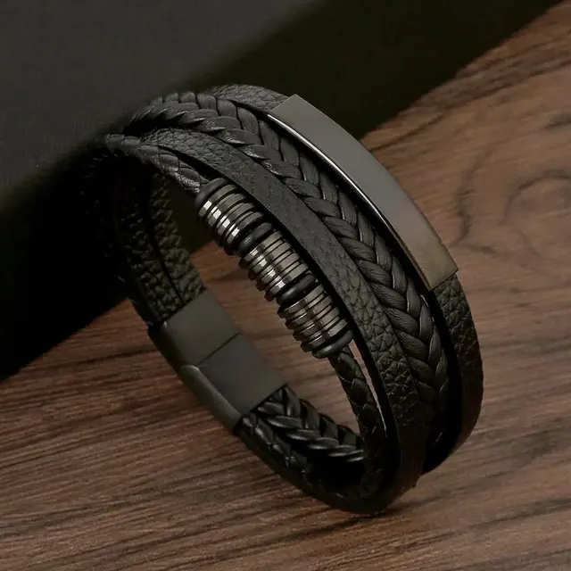 Pulsera De Cuero Genuino Para Hombres Bs70n Tienda