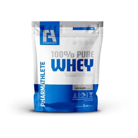 Pharmathlete 100%pure Whey 2lbs Proteina Con Bcaa Y Colageno Sabor Chocolate Polvo