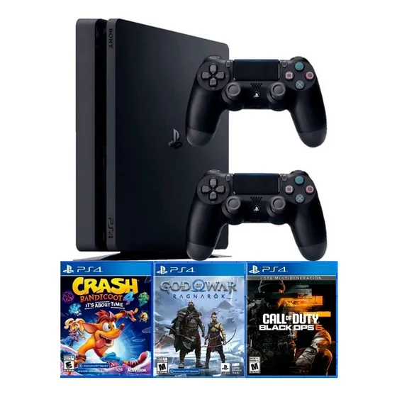 Playstation 4 Slim + 2 Controles + 3 Juegos (producto Nuevo) Negro
