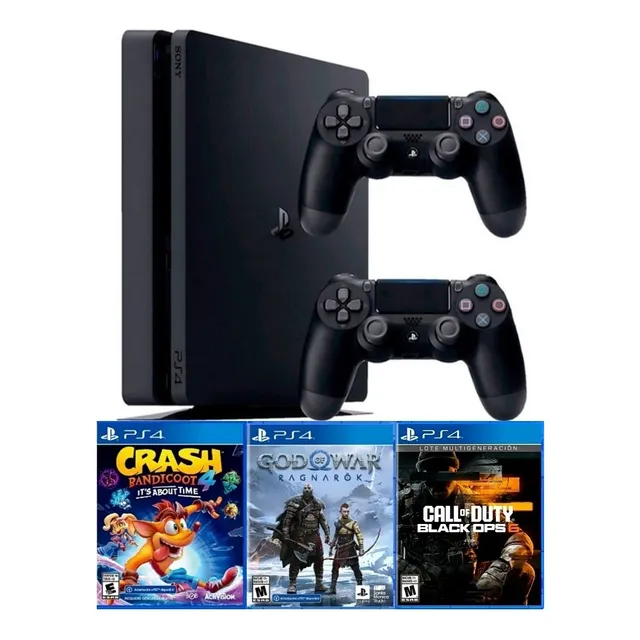 Playstation 4 Slim + 2 Controles + 3 Juegos (producto Nuevo) Negro