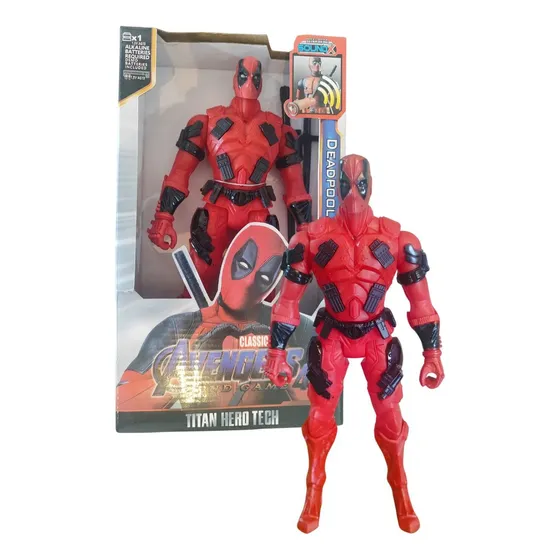 Muñeco Figura Articulada 30 Cm Deadpool Luz Sonido Niños