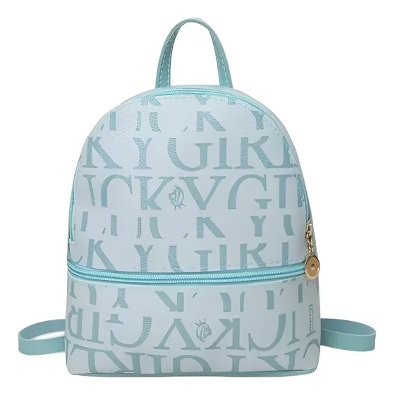 Mini Mochila Pequeña Urbana Estampada Cuero Ecológico 