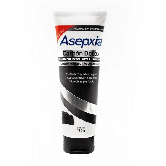 Asepxia Carbón Detox Gel Exfoliante 120 G. Limpia La Piel