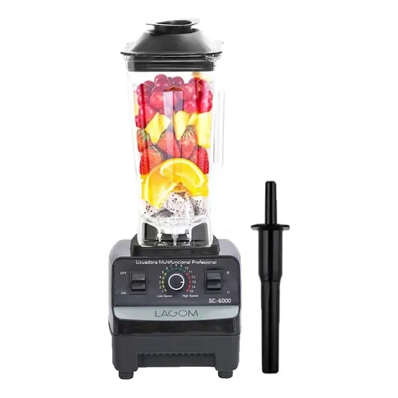 Licuadora Lagom Sc6000 2 L Negra Con Vaso De Plástico - Incluye 5 Accesorios