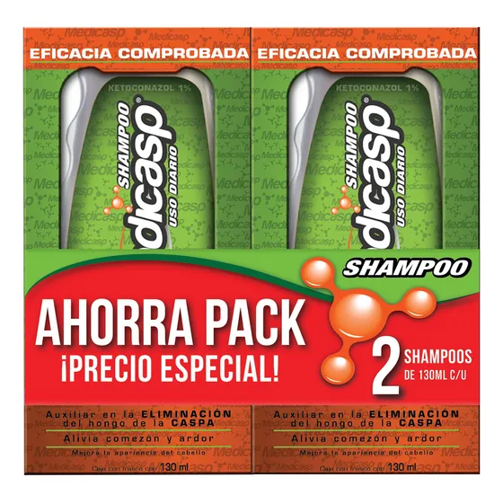 Medicasp 2 Pack Shampoo Anti-Caspa. 2 Botellas Con 260ml.