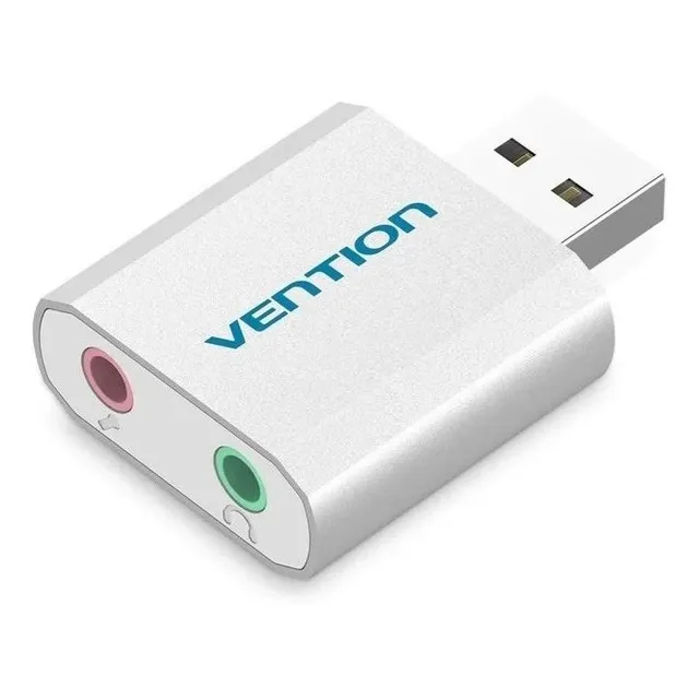 Tarjeta de sonido externa Vention VAB-S13 e VAB-S17-B USB plateado