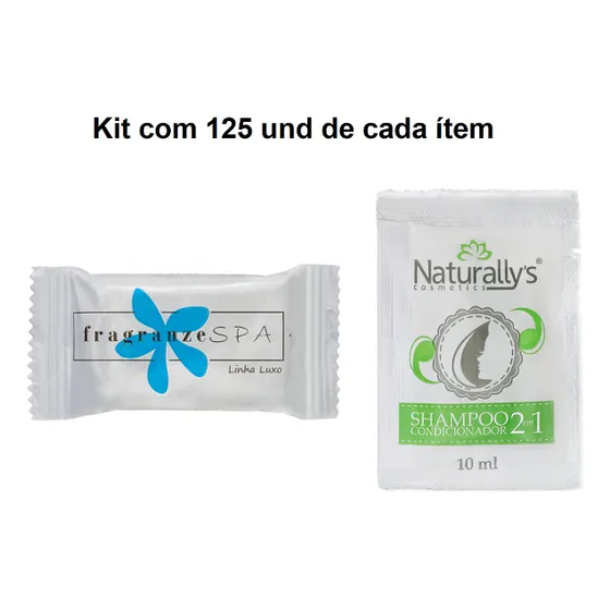 Mini Combo Sabonetes Hotel 10 G Shampoo 2 Em 1 Sache 10 Ml