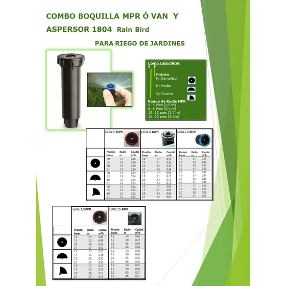 Aspersor 1804 Con Boquilla Marca Rain Bird