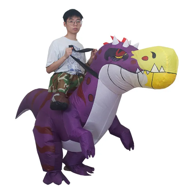 Disfraz Inflable De Dinosaurio Morado Adulto