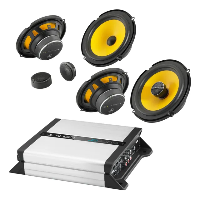 Paquete Jl Audio Bocinas C1 + Amplificador 4 Canales