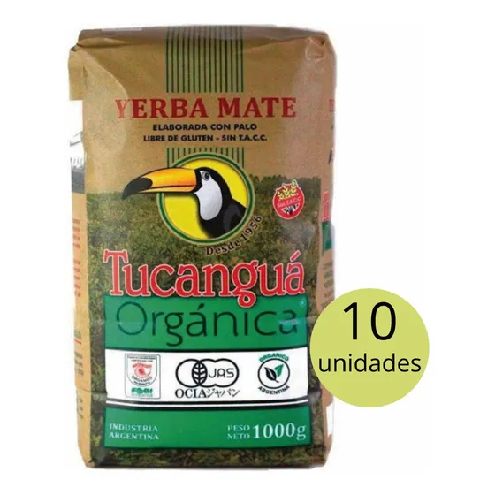 Yerba Mate Orgánica Tucanguá Pack 10 Unidades De Kg