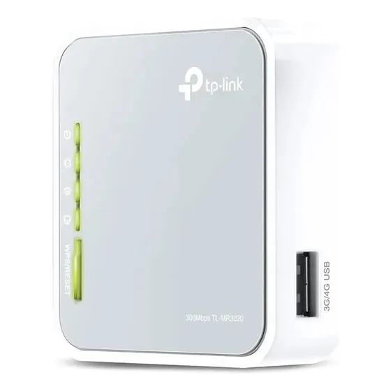 Mini Roteador Wi-Fi TP-Link TL-MR3020 Wireless N Portátil 3G/4G 300mbps Cor Cinza