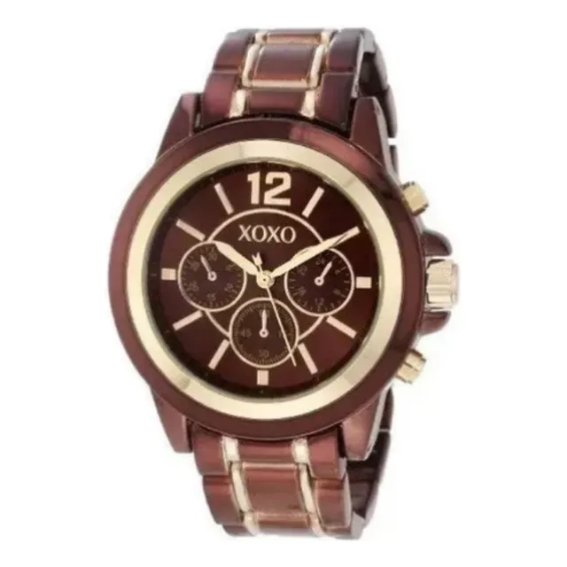 Reloj Para Damas Xoxo Metalico Color Oro Chocolate  Xo5587