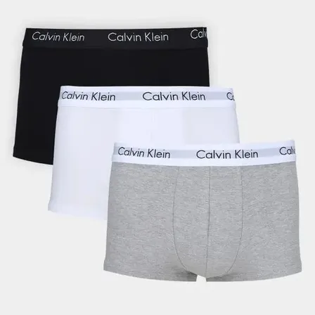 Pack 3 Cuecas Calvin Klein Boxer Masculina Low Rise Trunk