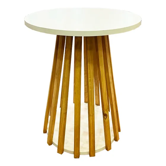 Mesa Ingrid Redonda Living Ratona Arrime Nórdica Madera