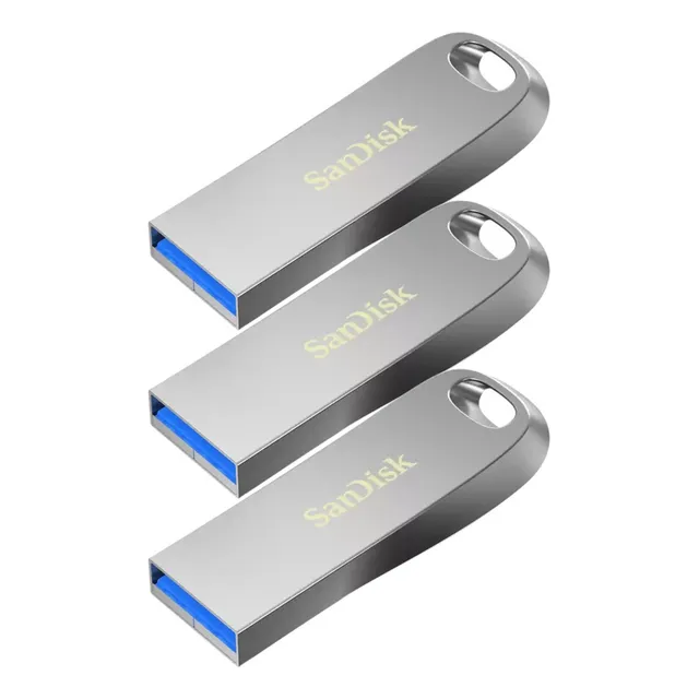 Pendrive Metalico 64 Gb Sandisk Ultra Luxe Metal Pack X3